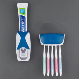 Automatic Toothpaste Dispenser & Wall-Mounted Toothbrush Holder Set – Bathroom Organizer Rack