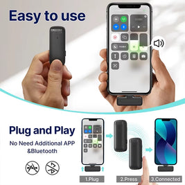 J12 Wireless Lavalier Microphone – Mini Lapel Mic for iPhone & Android