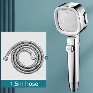 High Pressure Shower Head – 3 Mode Adjustable Water-Saving Spray with Stop Button