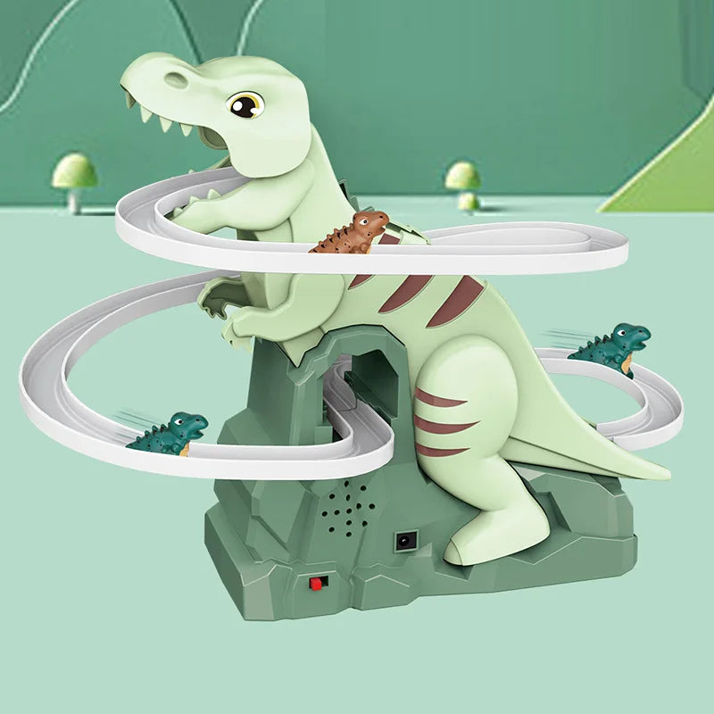 Dinosaur Climbing Slide Toy – Electric Music Track Set with 3 Dinosaurs, Fun Gift for Kids