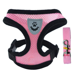 Adjustable Cat & Dog Harness Vest – Breathable Mesh Leash Set for Small & Medium Pets