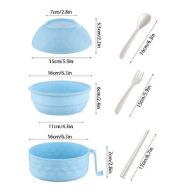 Microwave Ramen Cooker Bowl Set with Chopsticks, Spoon & Fork – Instant Noodle Bowl for Students & Home