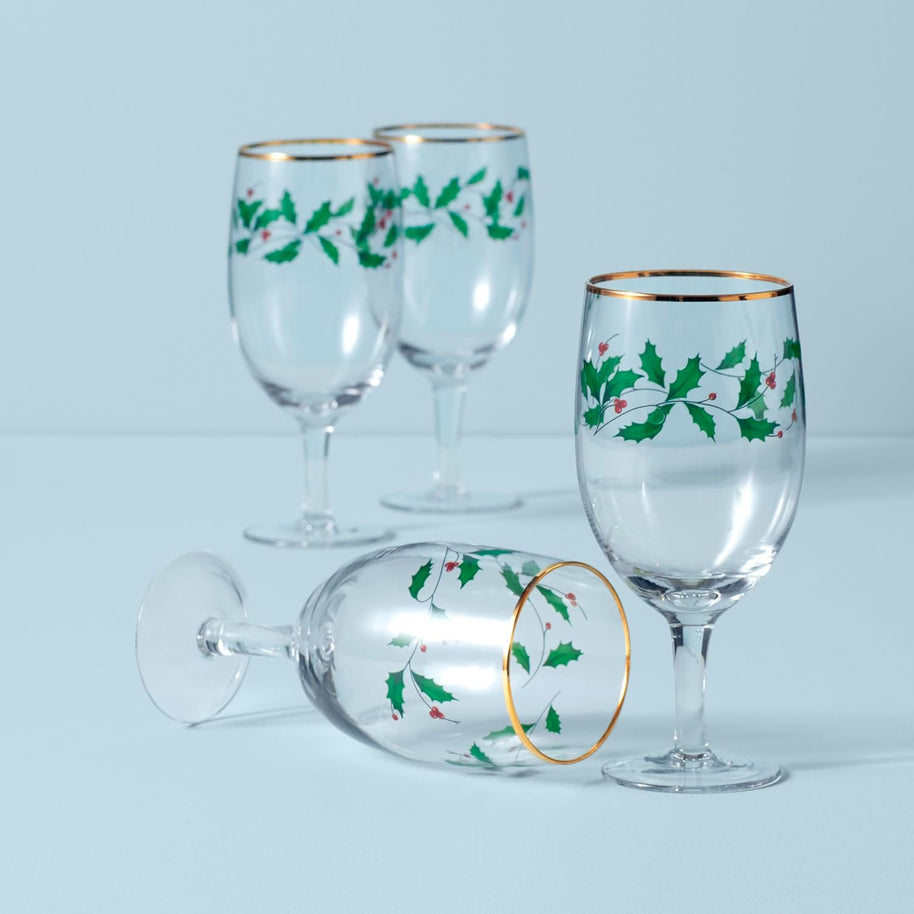 Holiday 4-Piece Iced Beverage Glass Set – Christmas Dinnerware