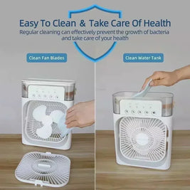3-in-1 Portable Air Cooler Fan – Mini Air Conditioner & Humidifier with LED Night Light