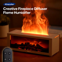 Creative Fireplace Humidifier & Aroma Diffuser – LED Light & Remote Control