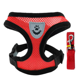 Adjustable Cat & Dog Harness Vest – Breathable Mesh Leash Set for Small & Medium Pets