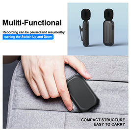 Wireless Lavalier Microphone – Mini Lapel Mic for iPhone, iPad & Android